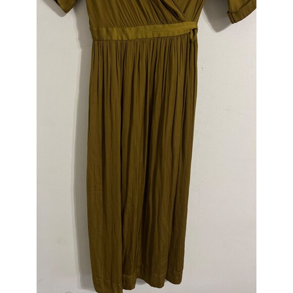 SCOTCH & SODA Clubhouse Royals Silky Olive Wrap Dress size Small - Picture 6 of 15